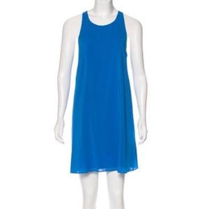 Alice + Olivia Sleeveless Blue Silk Mini Dress